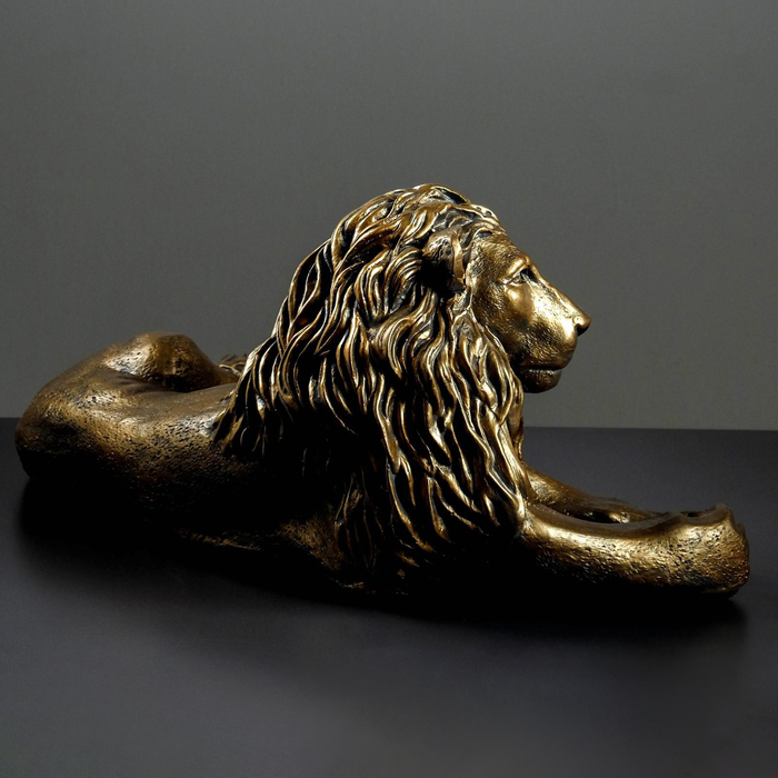 Фигура "Лев на отдыхе" левый, бронза, 70х35х25см