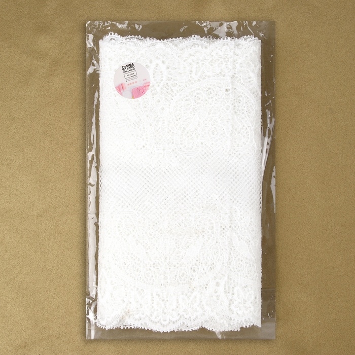 Кружевная эластичная ткань, 180 мм &times; 2,7 &plusmn; 0,5 м, цвет белый