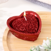 Свеча "Сердце" 9х4,5см, рубин Свеча "Сердце" 9х4,5см, рубин