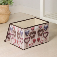 Короб стеллажный для хранения с крышкой &laquo;Сердца&raquo;, 37&times;24&times;24 см