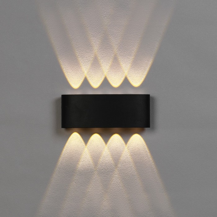 Светильник фасадный &laquo;Полусфера&raquo;, FSD-067, 8 Вт, 3000К, 4 луча, IP65, 220 В, пластик, черный   100842