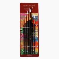 Кисть для рисования набор, синтетика круглые 6 штук &laquo;Текстура&raquo; № 2,4,6,8,10,12