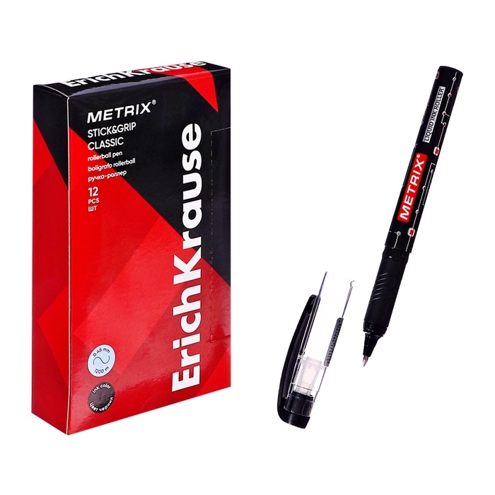 Ручка-роллер Erich Krause METRIX, узел 0.5, чернила чёрные, длина письма 1200 метров Ручка-роллер Erich Krause METRIX, узел 0.5, чернила чёрные, длина письма 1200 метров