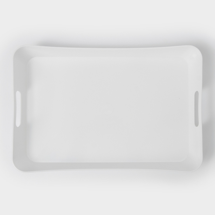 Поднос с ручками «Рондо», 42,2×28,2×5,2 см, цвет белый Поднос с ручками «Рондо», 42,2×28,2×5,2 см, цвет белый