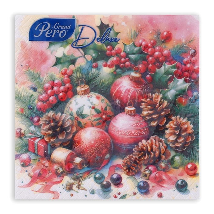 Новогодние салфетки бумажные GrandPero Deluxe «Этюд», 3 слоя, 33х33 см, 20 шт Новогодние салфетки бумажные GrandPero Deluxe «Этюд», 3 слоя, 33х33 см, 20 шт