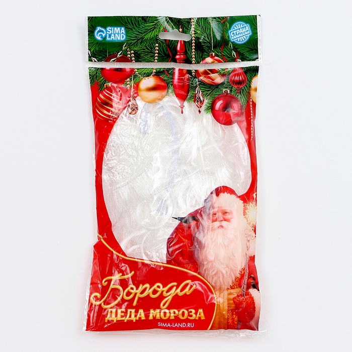 Карнавальная борода &laquo;Дед Мороз&raquo;, на резинке, 26 см, 30 г