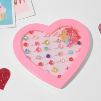 Кольца детские набор 36шт &laquo;Выбражулька&raquo;, форма МИКС, цвет МИКС в серебре, б-р