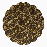 Новогодние салфетки бумажные Art Bouquet Rondo &laquo;Очарование на черном&raquo;, 3 слоя, d 32 см., 12 шт.