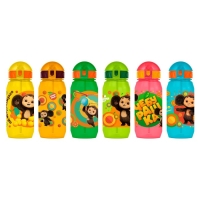 Бутылочка детская с силиконовой трубочкой &laquo;Чебурашка&raquo;, 400 мл., со шнурком, цвет и рисунок МИКС