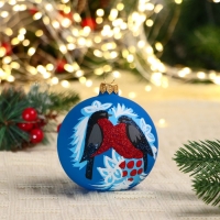 Ёлочный шар d-8 см "Снегири"