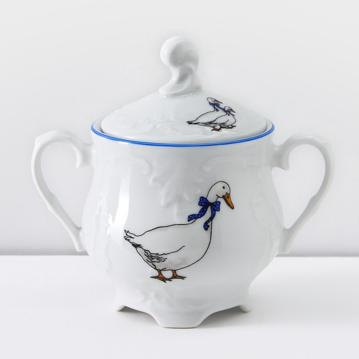 Чайный сервиз на 6 персон &laquo;Рококо. Гуси&raquo;, 15 предметов