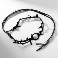 Чокер &laquo;Шипы&raquo; мягкие, на завязке, цвет бело-чёрный, 100 см