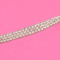 Стразы самоклеящиеся, d = 2 мм, ширина - 7 мм, 4,5 &plusmn; 0,5 м, цвет серебряный