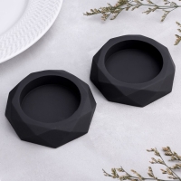 Подсвечник "Грани", набор 2 шт, 2,3х10 см, графит