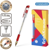Ручка шариковая ErichKrause ULTRA-30 Gold Stick&Grip Classic, узел 0.7 мм, резиновый держатель, чернила красные, длина линии письма 2000 метров Ручка шариковая ErichKrause ULTRA-30 Gold Stick&Grip Classic, узел 0.7 мм, резиновый держатель, чернила красные, длина линии письма 2000 метров