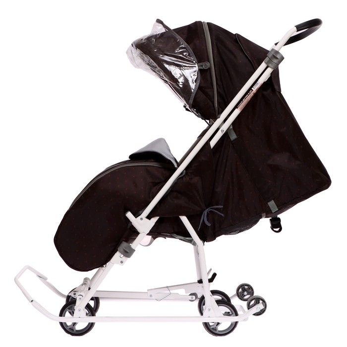 Санки-коляска &laquo;Наши детки 3-1К&raquo;, принт: в горошек шоколадный