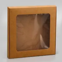 Коробка самосборная, крафт, 19&times;19&times;3 см