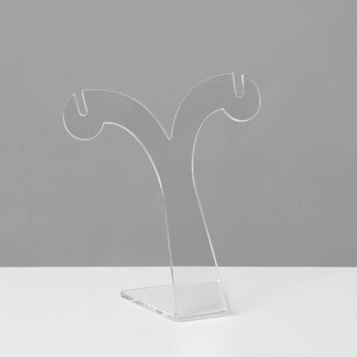 Подставка под серьги V-образная, 7,5&times;3,5&times;8,5 см, оргстекло 2 мм, В ЗАЩИТНОЙ ПЛЁНКЕ