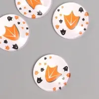 Кабошон стекло для творчества "Круг. Следы утки" 3х3 см