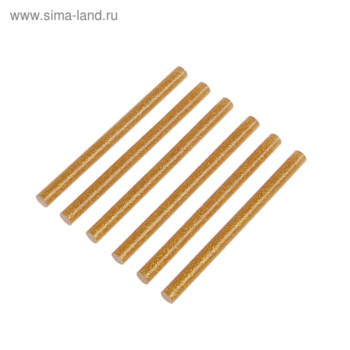Клеевые стержни ТУНДРА, 7 х 100 мм, золотистые с блестками, 6 шт. Клеевые стержни ТУНДРА, 7 х 100 мм, золотистые с блестками, 6 шт.