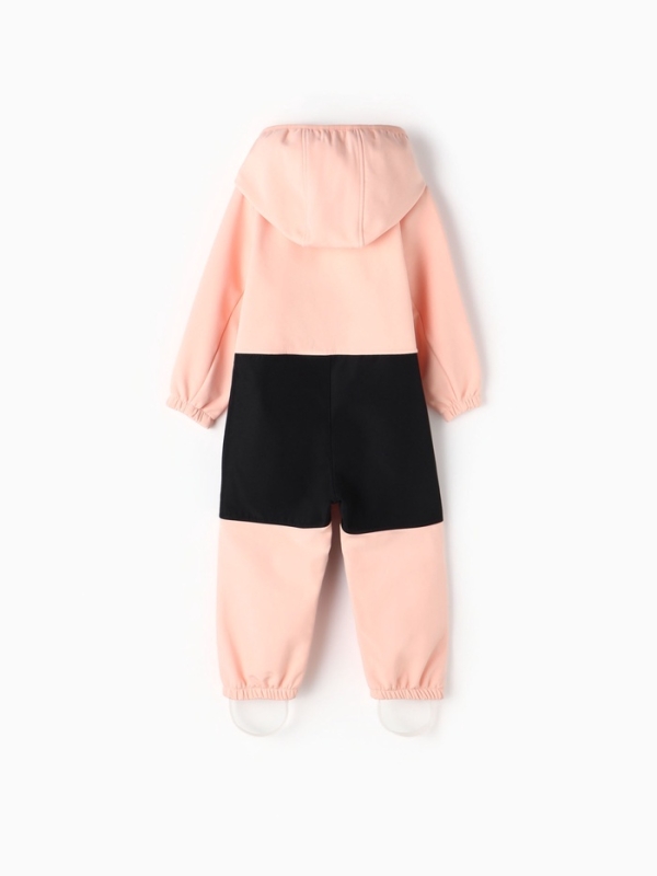 Комбинезон демисезонный для девочек MINAKU из Softshell на флисе, непромокаемый, персиковый, рост 128 см