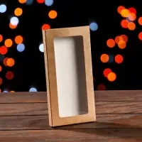 Подарочная коробка под плитку шоколада, крафт, 18&times;9&times;1.4 см