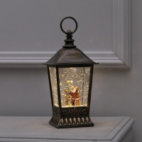 Светодиодная фигура &laquo;Фонарь с Дедом Морозом&raquo; 12 &times; 24 &times; 12 см, пластик, батарейки ААх3 (не в комплекте), USB, свечение тёплое белое