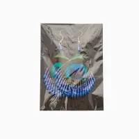 Серьги "Павлин" 5х8 см, цв. синий