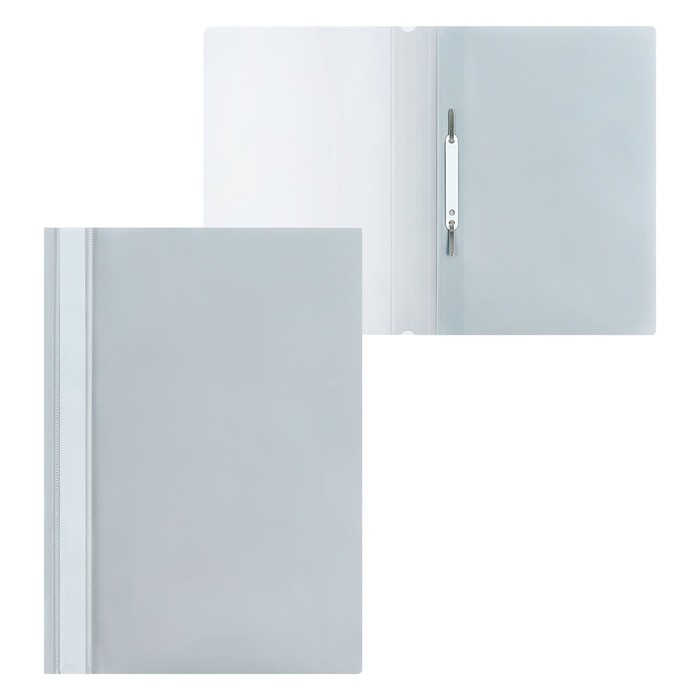 Набор папок-скоросшивателей А4, 5 штук, Calligrata, 180 мкм, с прозрачным верхом, серый