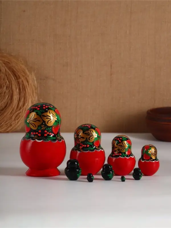 Матрешка дерево &laquo;Яркая хохлома&raquo;, 10 кукольная