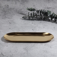 Подставка для хранения косметических принадлежностей, нержавеющая сталь, 22 &times; 9 &times; 1 см, цвет золотистый