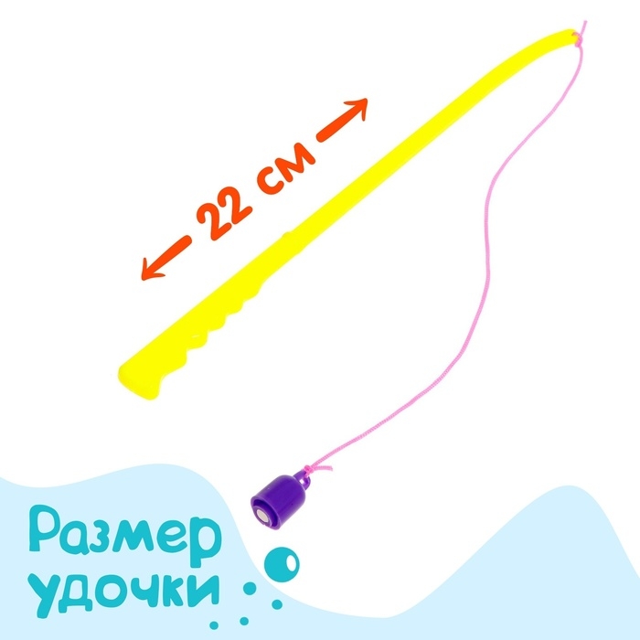 Рыбалка магнитная &laquo;Милые рыбки&raquo;, 1 удочка, 6 рыбок