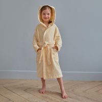Халат махровый детский "Follow me" р-р 32 (110-116 см), бежевый