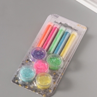 Глиттер "Пудра и шестигранники" неон набор 5х6 гр и 5х5 гр 21,4х9,3 см Глиттер "Пудра и шестигранники" неон набор 5х6 гр и 5х5 гр 21,4х9,3 см