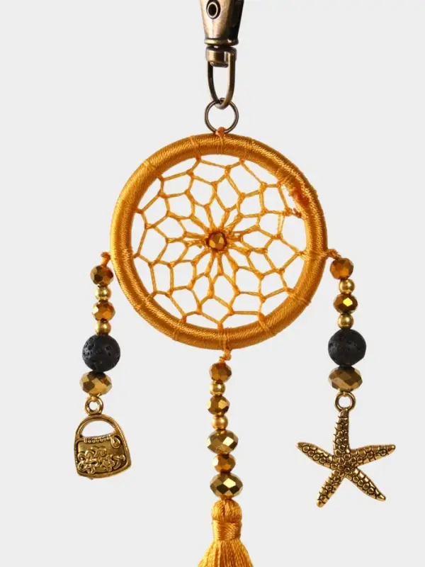 Брелок ловец снов, 17 см, золотистый
