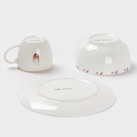 Набор детской посуды 3 предмета Доляна "Лисенок" кружка, миска, тарелка