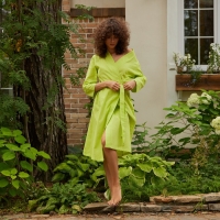 Халат вафельный женский удлинённый Экономь и Я размер 42-44, цвет салатовый, 100% хлопок, 200г/м2 Халат вафельный женский удлинённый Экономь и Я размер 42-44, цвет салатовый, 100% хлопок, 200г/м2