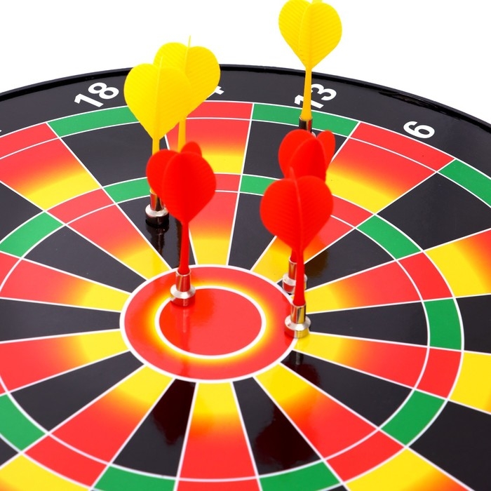 Дартс магнитный &laquo;Точно в цель&raquo;, диаметр 40 см, 6 дротиков
