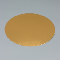 Подложка для торта, 24 см, золото - белая, 0.8 мм