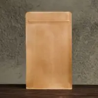 Пакет Zip - lock, крафт, с плоским дном, прямоугольное окно, 14&times;24 см