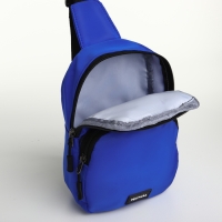 Сумка-слинг на молнии TEXTURA, наружный карман, цвет синий Сумка-слинг на молнии TEXTURA, наружный карман, цвет синий