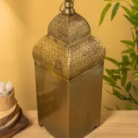Подсвечник фонарь "Золотой полумесяц" железо 15х15х50,5 см