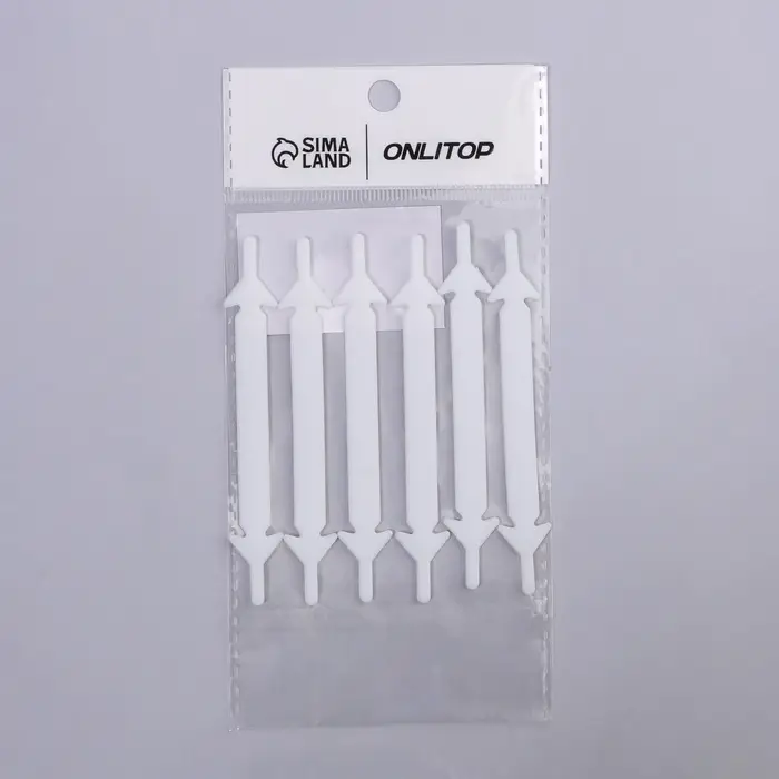 Шнурки для обуви, 6 шт., силиконовые, плоские, 13 мм, 9 см, белые