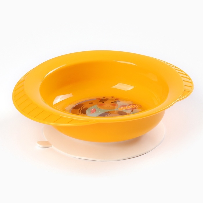 Тарелка детская на присоске Giraffix, цвет МИКС