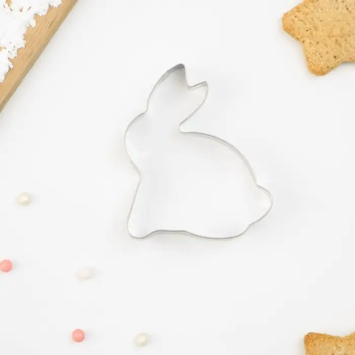 Форма для печенья Доляна &laquo;Зайка&raquo;, металл, 7&times;5,5&times;2 см, серебристая