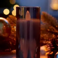 Светодиодная свеча "Серебристая" 12х5.5 см, AAx2 (не в компл.), Т/БЕЛЫЙ