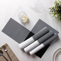 Салфетки сервировочные на стол Доляна &laquo;Настроение&raquo;, 4 шт, 45&times;30 см, цвет бело-чёрный