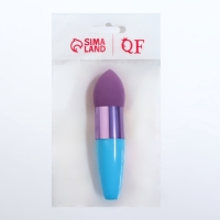 Спонж для макияжа с ручкой &laquo;Капля&raquo;, 10 &times; 2,5 см, цвет голубой/фиолетовый