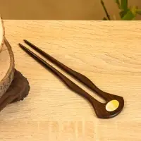 Заколка для волос фигурная, дерево Соно, ракушка, 17х4 см, цв. тёмно-коричневый