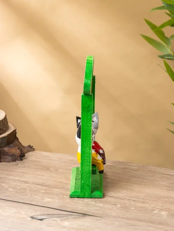 Сувенир интерьерный "Кошечки на качелях" 15х7х25 см, дерево, цв. зелёный